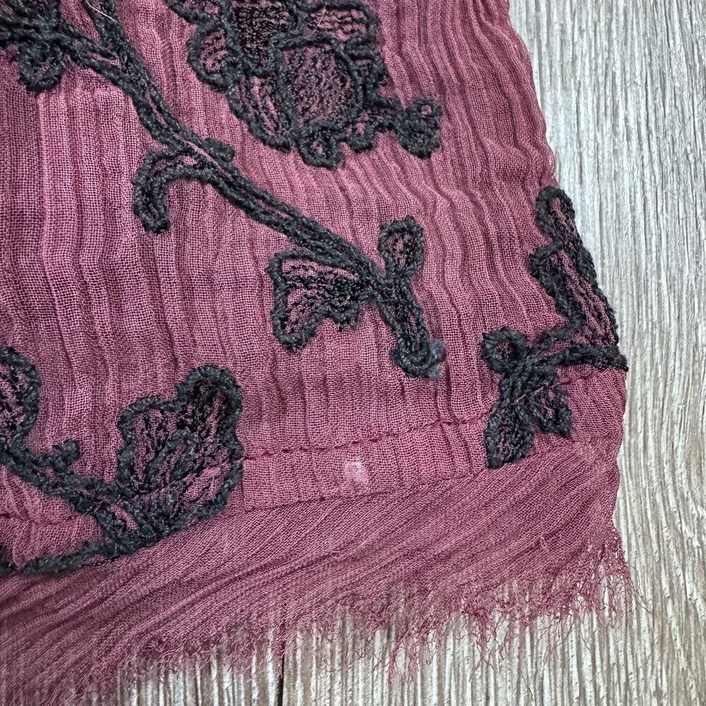 Sundance Gemma Elegance Embroidered Top Maroon Popover Blouse Size XL - Picture 8 of 15